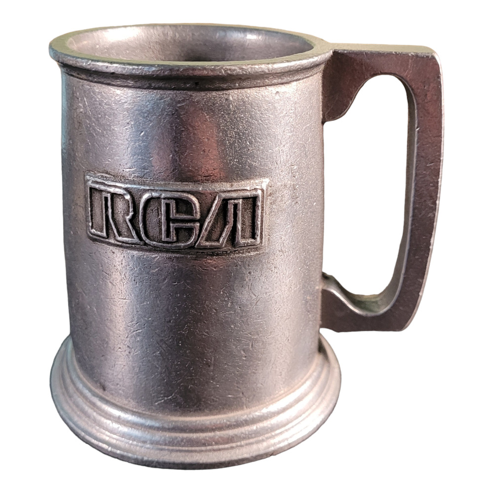 Vintage RCA Pewter Statesmetal Stein Raised Logo Retro Radio Engineer Estate Mug